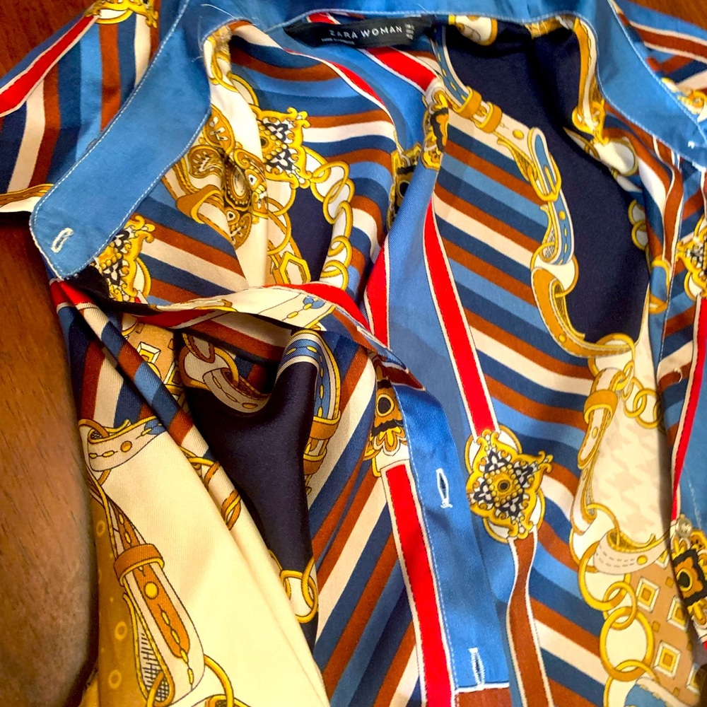 Stunning Versace like print rare Zara dress size Xl , authentic and beautiful